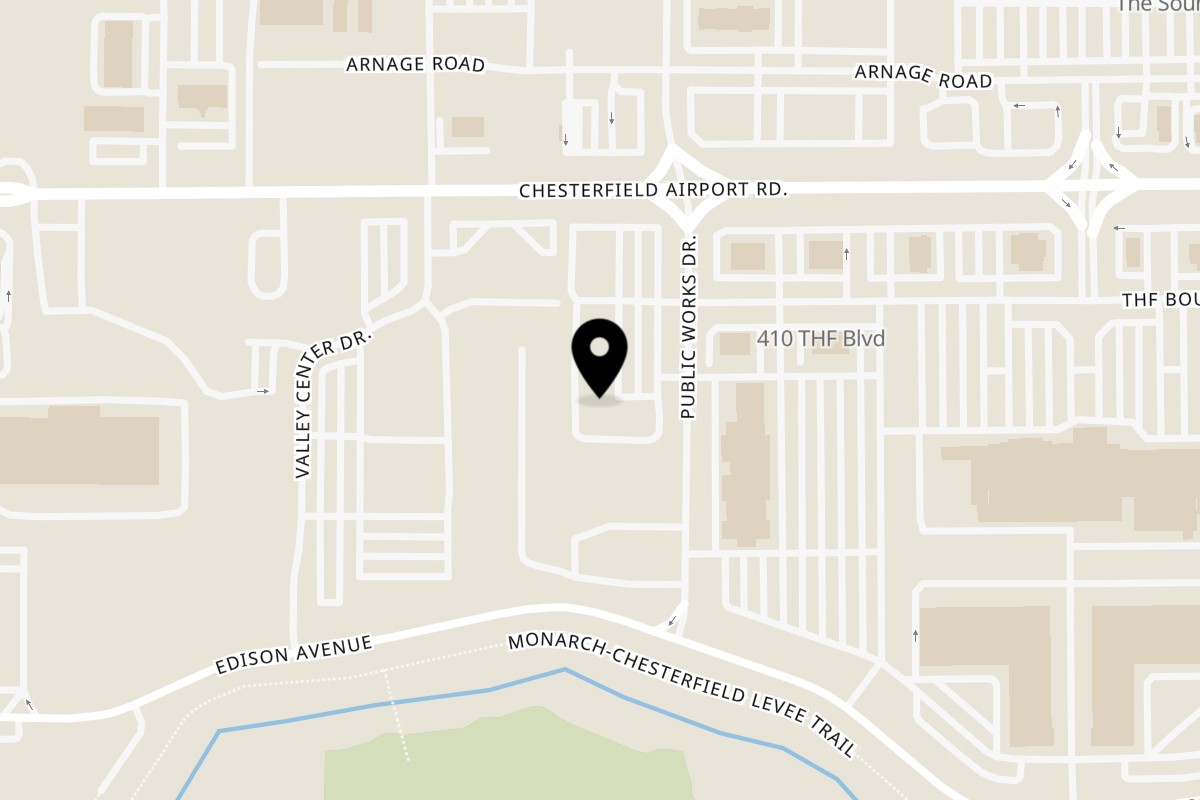 Map showing the location of Buzzetta's Italian Cafe on 120 Chesterfield Valley Dr in Chesterfield